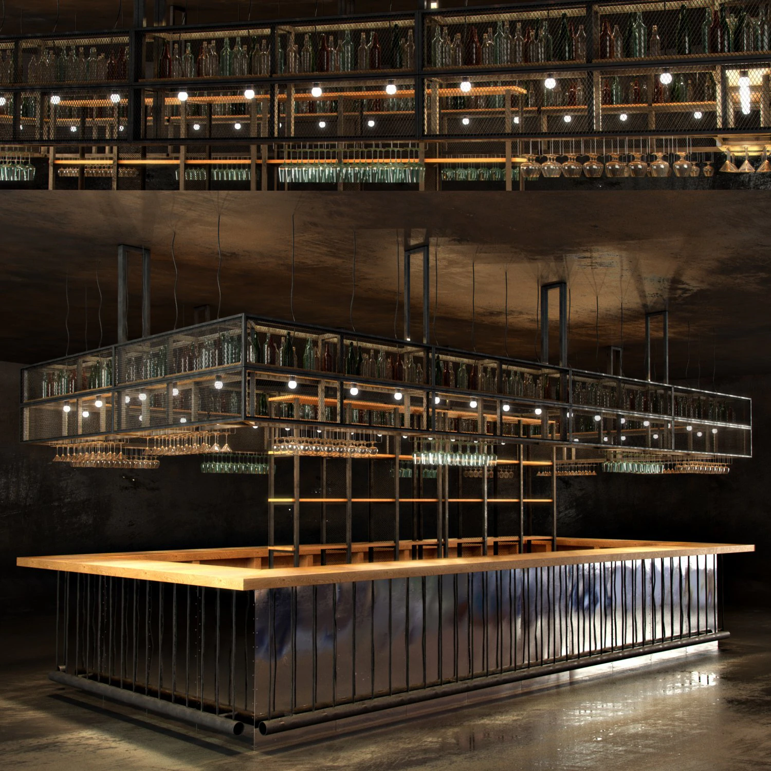 bar counter 3D Model .c4d .max .obj .3ds .fbx .stl .blend 