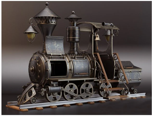 locomotive 3D Model .c4d .max .obj .3ds .fbx .stl .blend 