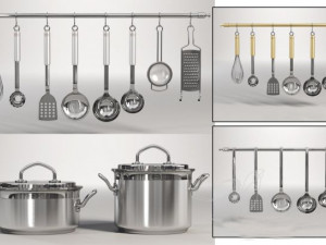 utensils and pots 3D Model