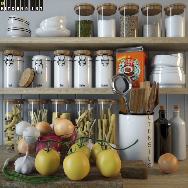 kitchen set 1 3D 모델 .c4d .max .obj .3ds .fbx .stl .blend 