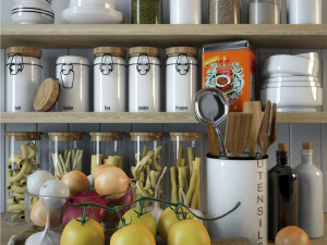 주방 세트 1 3D 모델