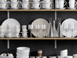 kitchen shelf with utensils Modelo 3D