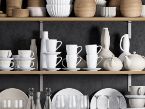 kitchen shelf with utensils Modelo 3D