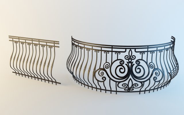 balcony forging 3D Модель .c4d .max .obj .3ds .fbx .stl .blend 