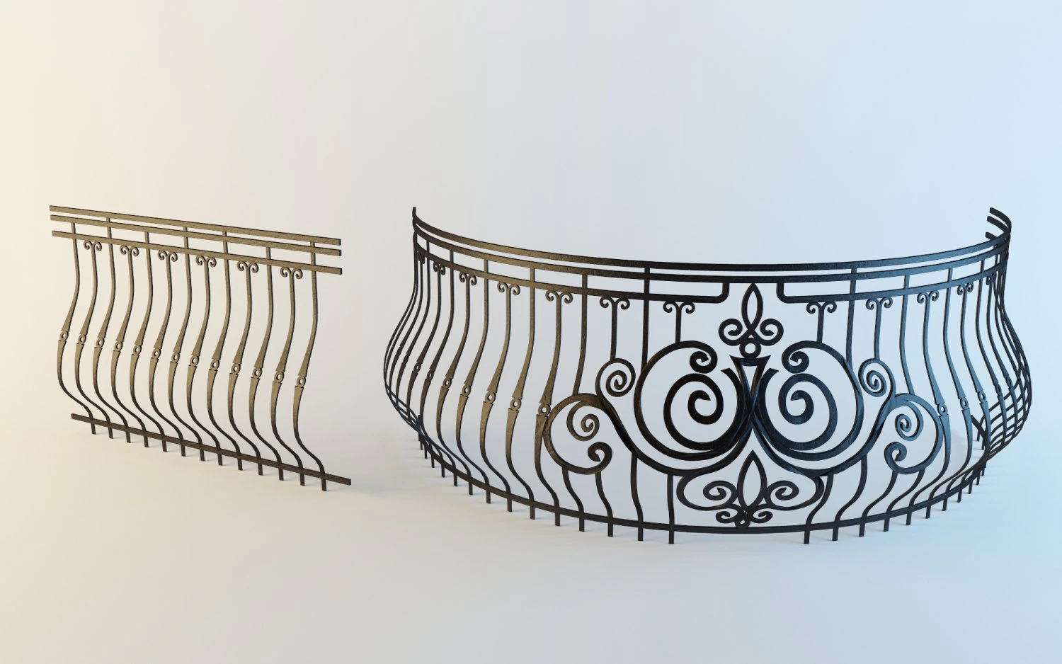 balcony forging 3D Model .c4d .max .obj .3ds .fbx .stl .blend 