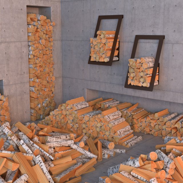 firewood 3D Model .c4d .max .obj .3ds .fbx .stl .blend