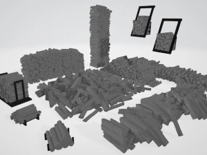 firewood 3D Model