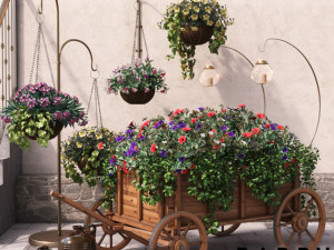 flower trolley 3D Model