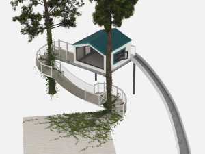 a house on a tree 3D Model