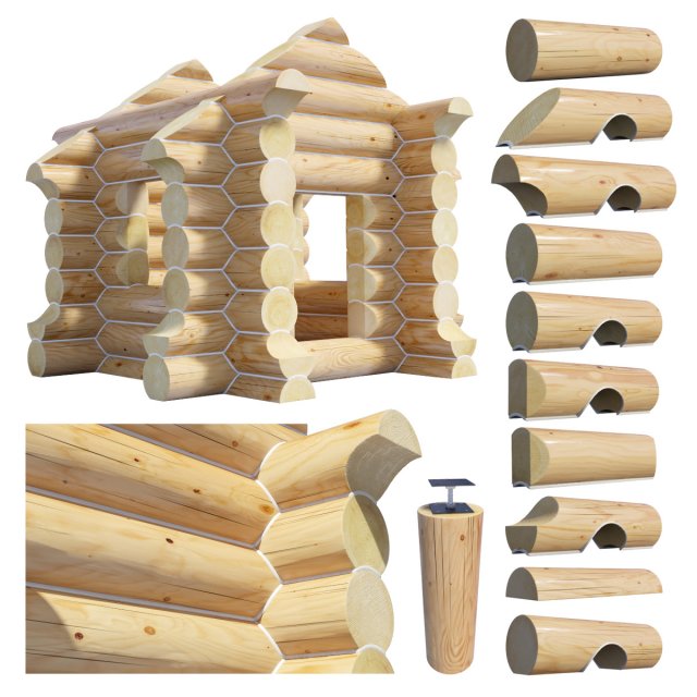 log house Model 3D .c4d .max .obj .3ds .fbx .stl .blend 