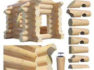log house Modelo 3D