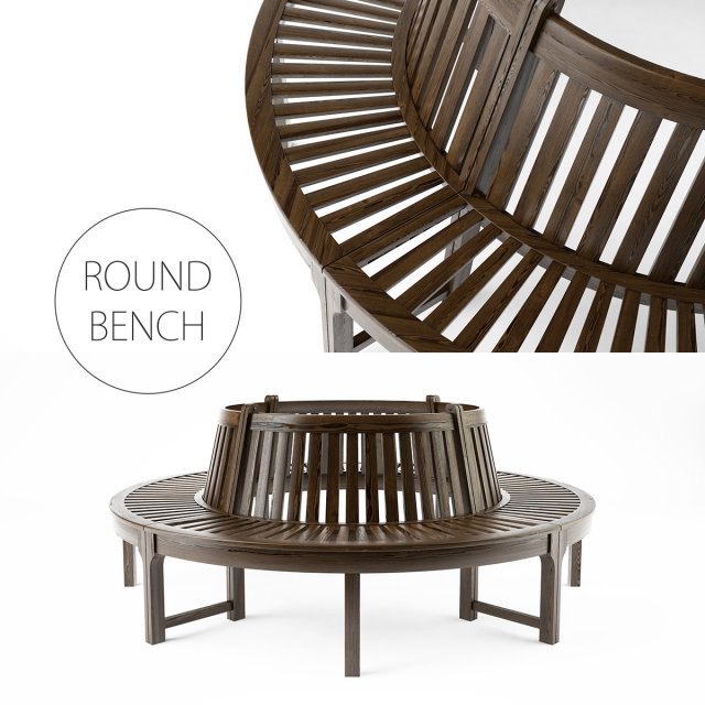circular bench Modèle 3D .c4d .max .obj .3ds .fbx .stl .blend 