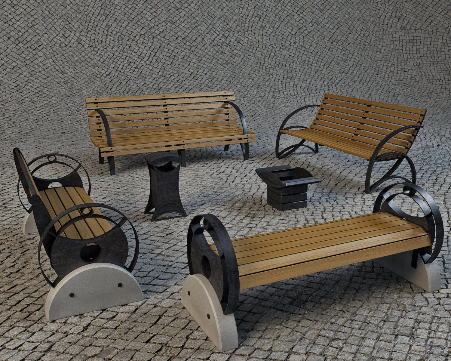 panchine Modello 3D .c4d .max .obj .3ds .fbx .stl .blend 