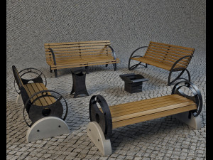 benches Modelo 3D