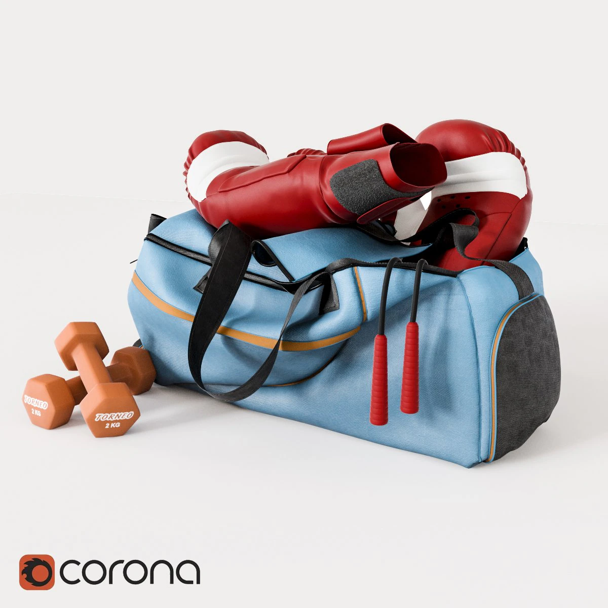 boxer sports bag 3D Model .c4d .max .obj .3ds .fbx .stl .blend