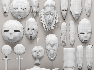 african masks Modello 3D