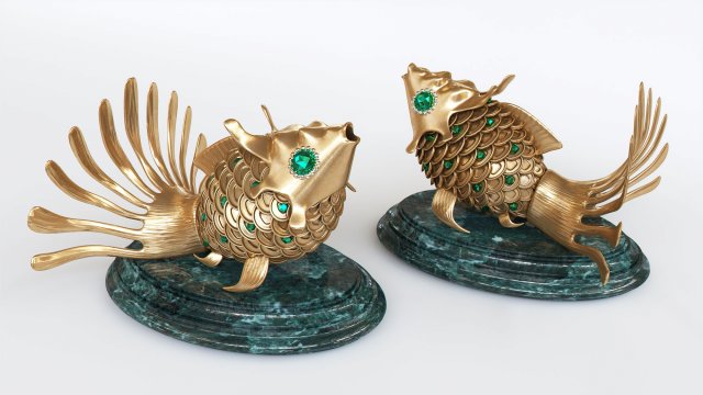 gold fish 3D 模型 .c4d .max .obj .3ds .fbx .stl .blend 