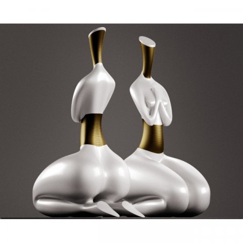 statuette of a woman 3D Model .c4d .max .obj .3ds .fbx .stl .blend 