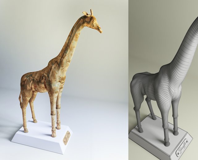 giraffe figurine 3D Modell .c4d .max .obj .3ds .fbx .stl .blend