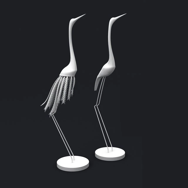 heron figurine 3D Model .c4d .max .obj .3ds .fbx .stl .blend 