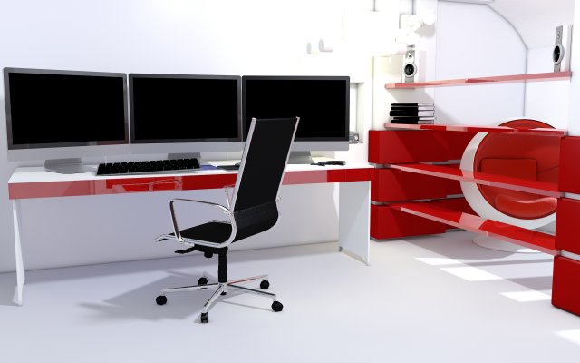 computer room 3D 模型 .c4d .max .obj .3ds .fbx .stl .blend 