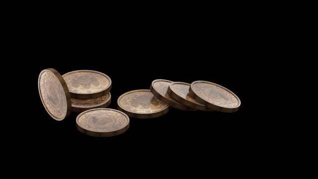 asian coins 3D Model .c4d .max .obj .3ds .fbx .stl .blend 