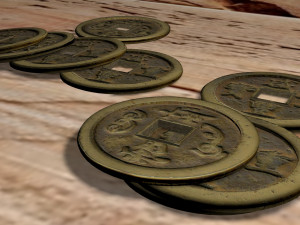 asian coins 3D Model