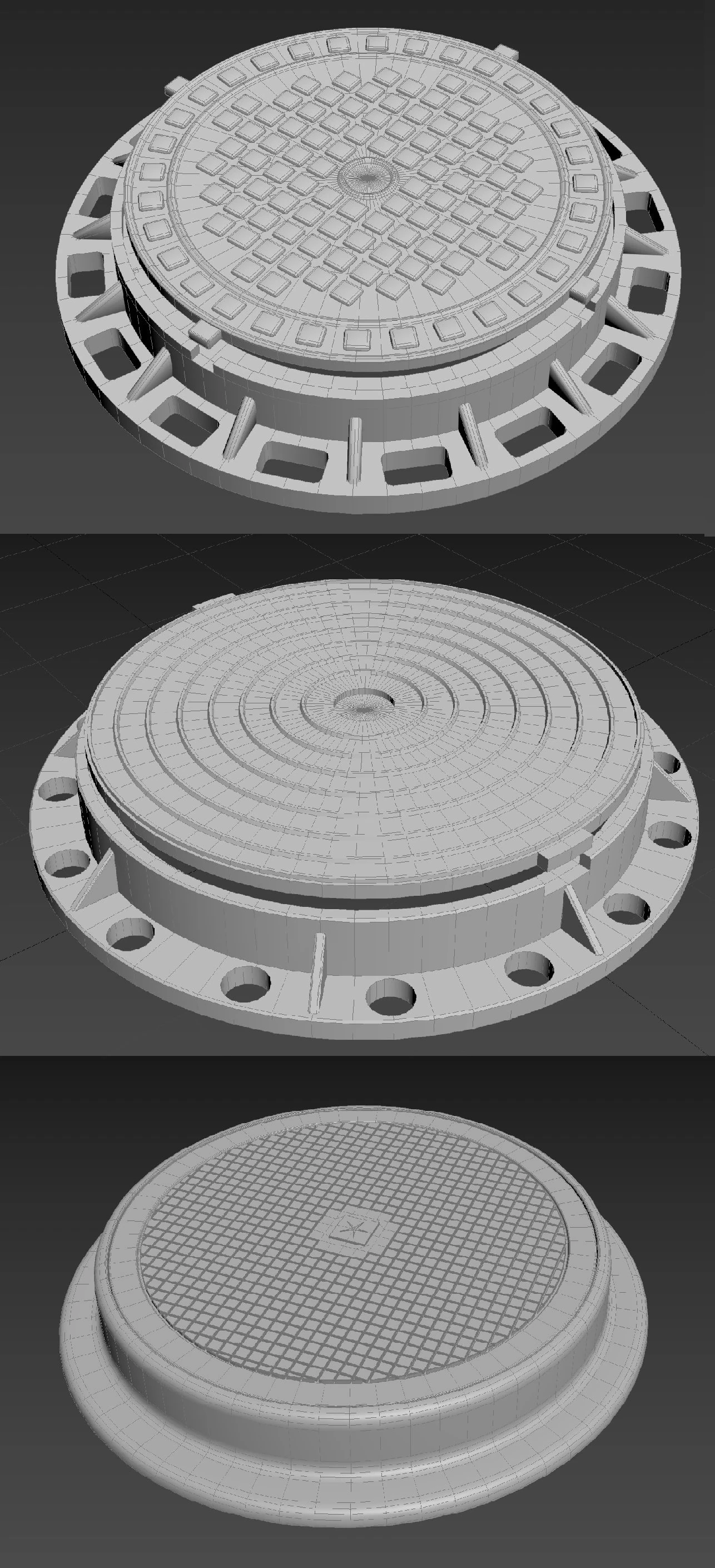 hatchways pack 6 in 1 3D Model .c4d .max .obj .3ds .fbx .stl .blend 