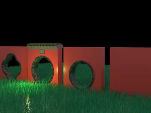 일본 정원 문 3D 모델