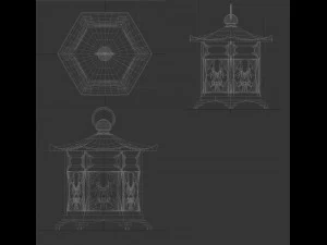 Japan Wall Lamp 3D Model