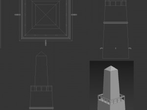 Water obelisk Modèle 3D