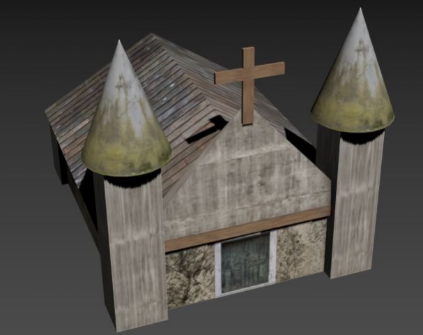 church 3D Model .c4d .max .obj .3ds .fbx .stl .blend 