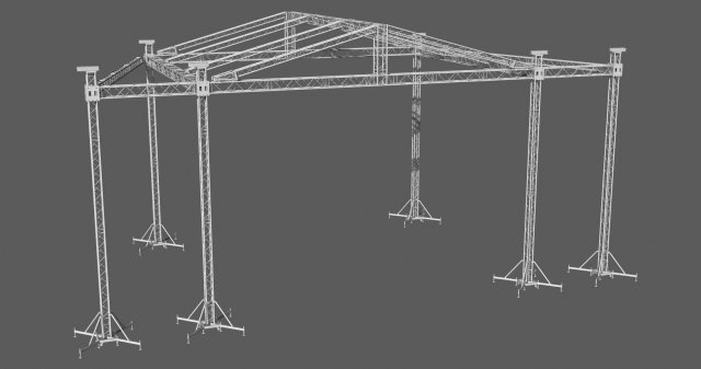 prolyte mpt 12x10 roof with side wings 3m original 3D 모델 .c4d .max .obj .3ds .fbx .stl .blend 