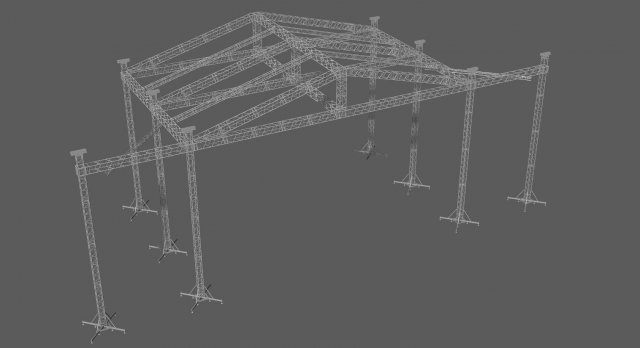 prolyte st 18x14 roof with side wings 3D 모델 .c4d .max .obj .3ds .fbx .stl .blend 
