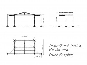 prolyte st 18x14 roof with side wings 3D 모델