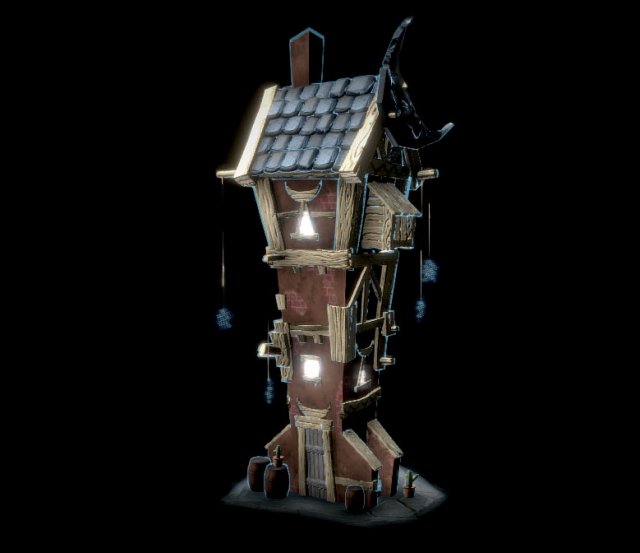 house moon tower Model 3D .c4d .max .obj .3ds .fbx .stl .blend 