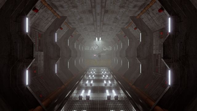 space corridor 3D Model .c4d .max .obj .3ds .fbx .stl .blend