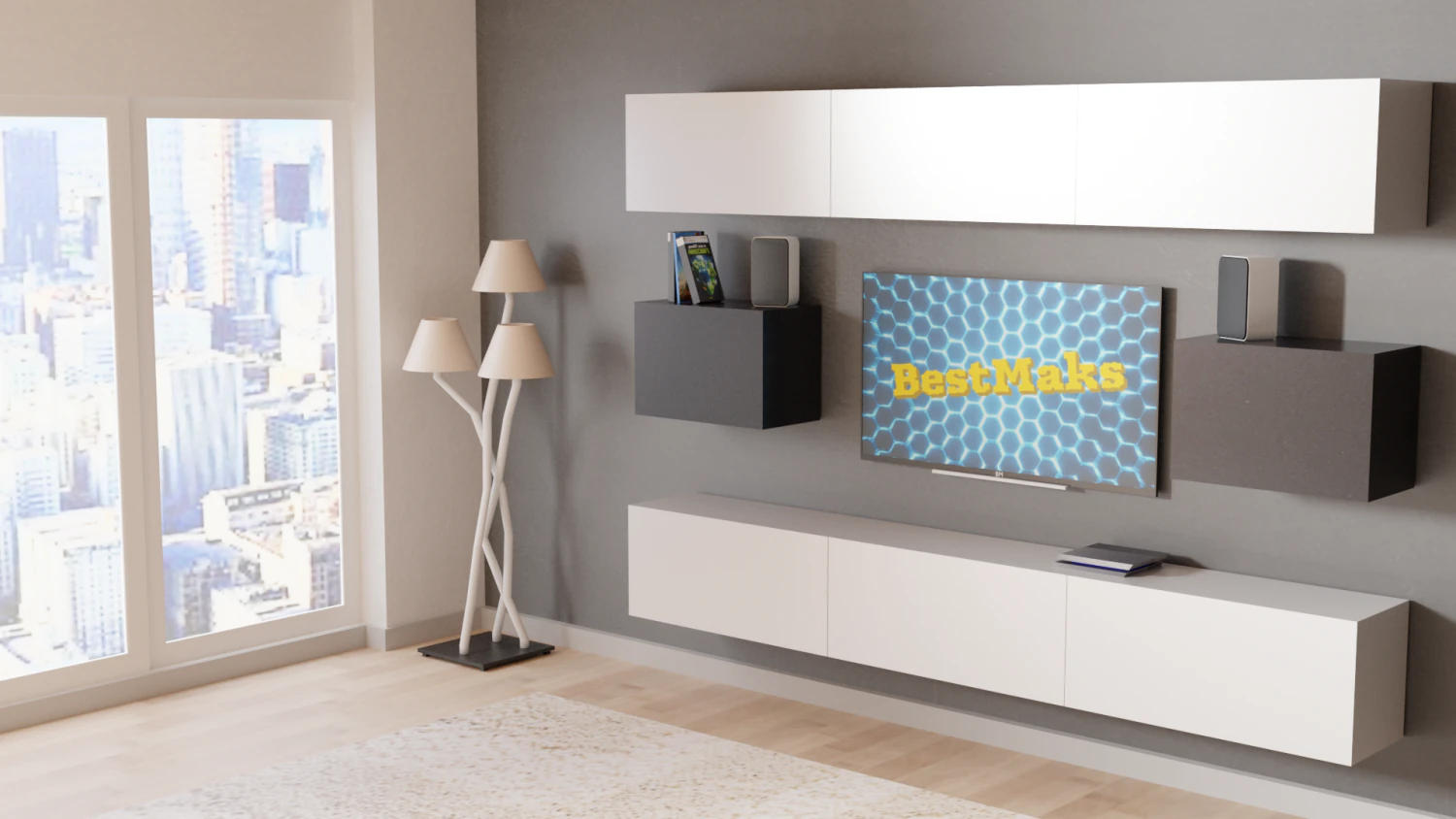 living room 3D Model .c4d .max .obj .3ds .fbx .stl .blend 