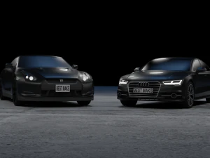 audi y nissan gtr Modelo 3D