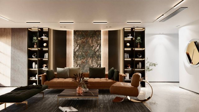 Living room 3D Модель .c4d .max .obj .3ds .fbx .stl .blend 