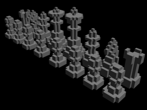 chess 8-bit 3D 模型