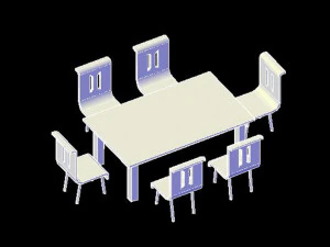 인형의 집 가구 식탁 세트 STL 파일 3D 프린트 모델