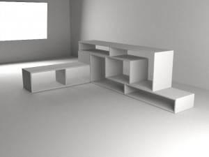 shoe cabinet bookshelf shelf Modèle 3D