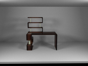 study desk table Model 3D