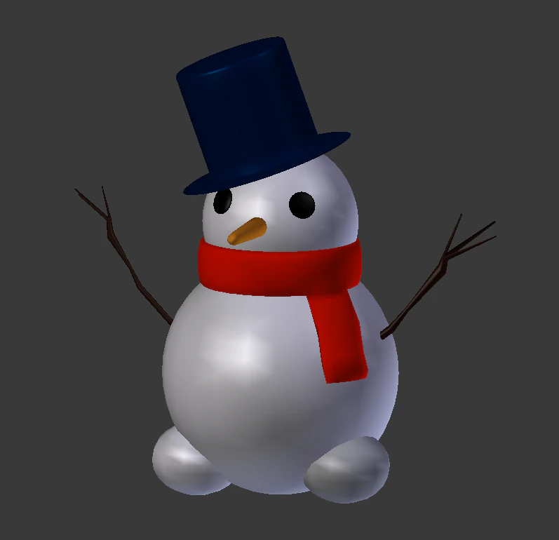snow man 3D Model .c4d .max .obj .3ds .fbx .stl .blend 
