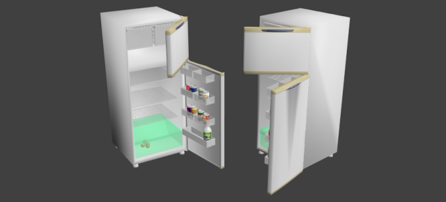 Refrigerator 3D Model .c4d .max .obj .3ds .fbx .stl .blend 