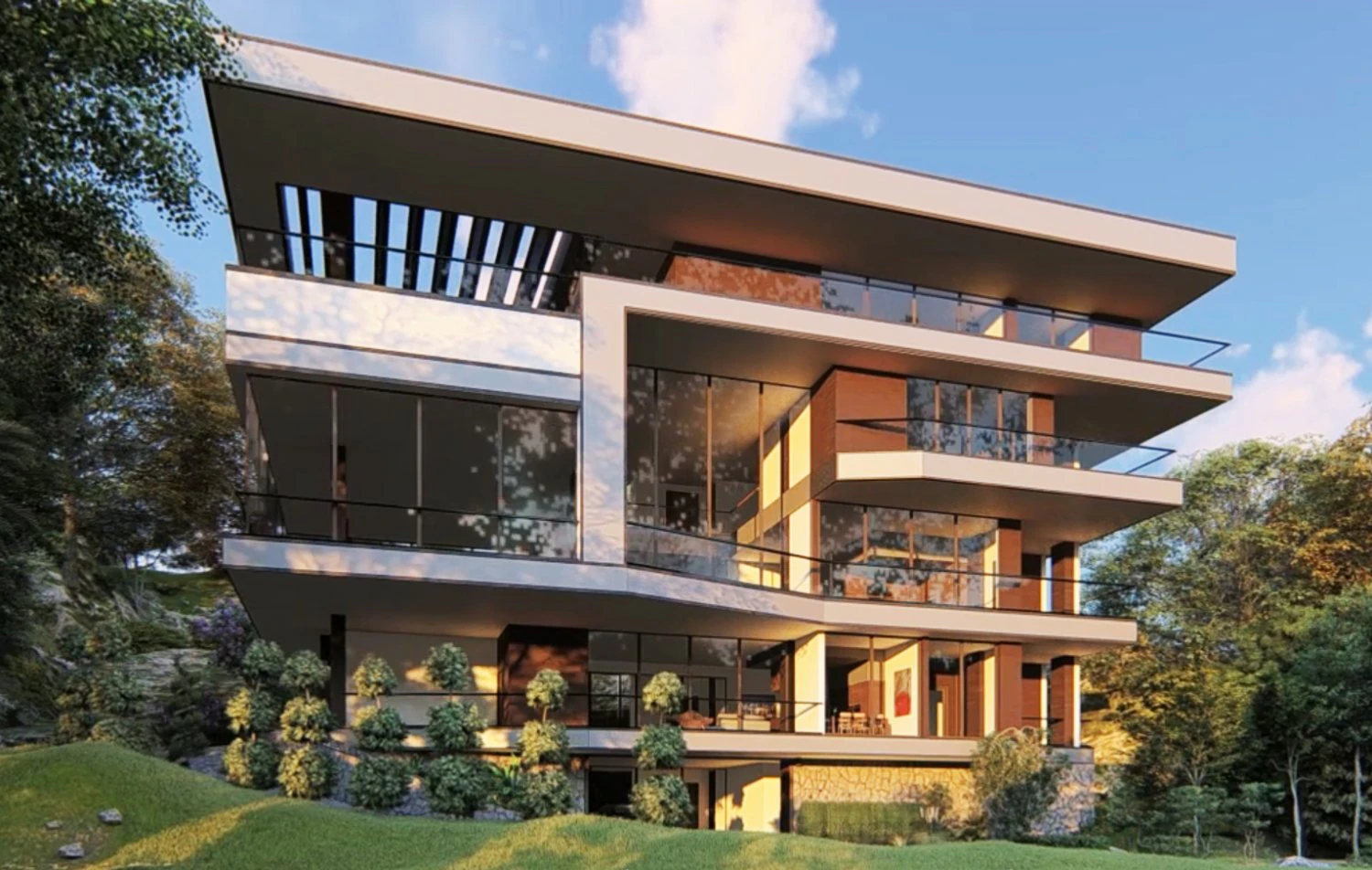 будинок на пагорбі 3D Модель .c4d .max .obj .3ds .fbx .stl .blend 