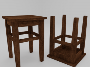 low-poly chair 3D 모델