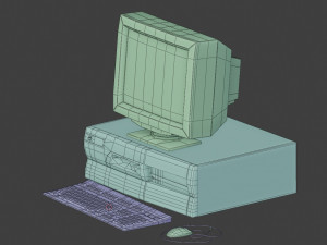 90s desktop computer full set 7 3D 模型