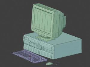 90s desktop computer full set 7 3D Model